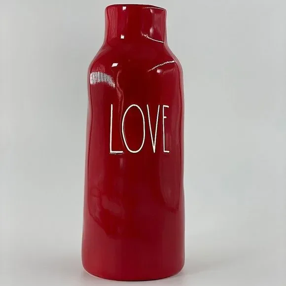 Rae Dunn Red Love Vase with White Letters - Picture 5 of 15